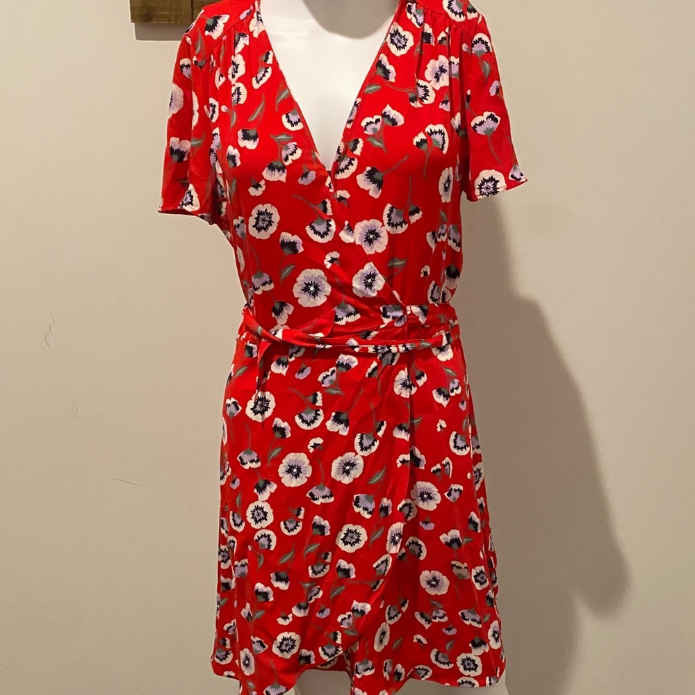 J. Crew Red Floral Mini Dress